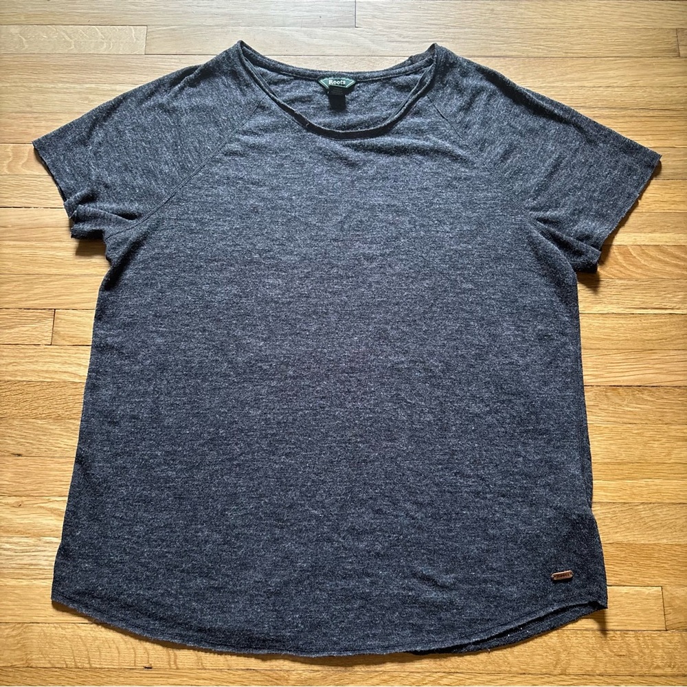 Roots Canada Womens Medium T-Shirt Gray Basic Casual Staple Minimalist Versatile
